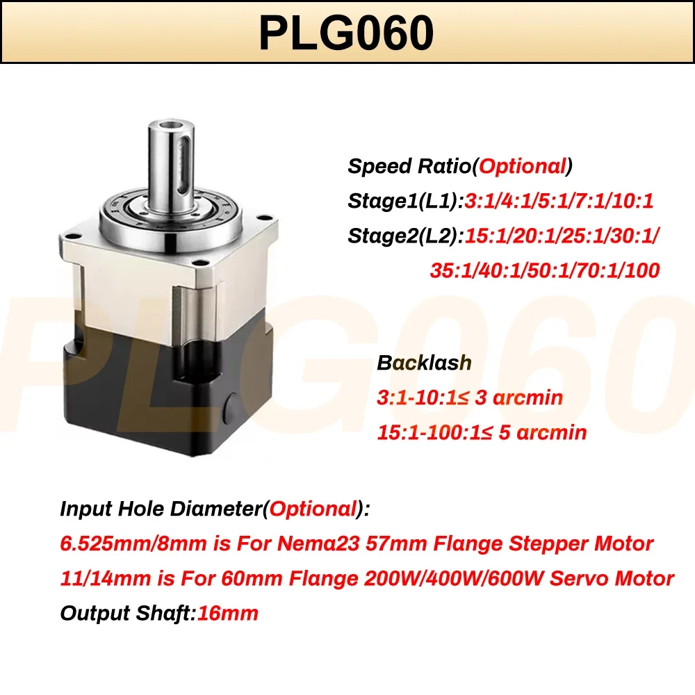 6.35/8/11/14Mm Input Planetary - огляд і ціна Planetary Gearbox Reducer Nema 23 34