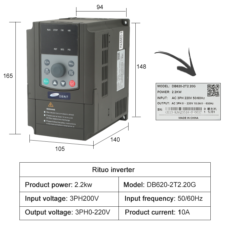 2.2kw Water-Cooled Spindle Kit - огляд і ціна 2.2Kw Water Cooled Spindle Kit Vfd