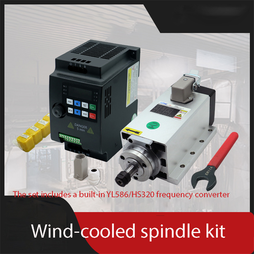 1.5KW  HIZ80x73-1.5 Square Air - огляд і ціна Air Cooled 1.5Kw Spindle Motor Inverter 110V