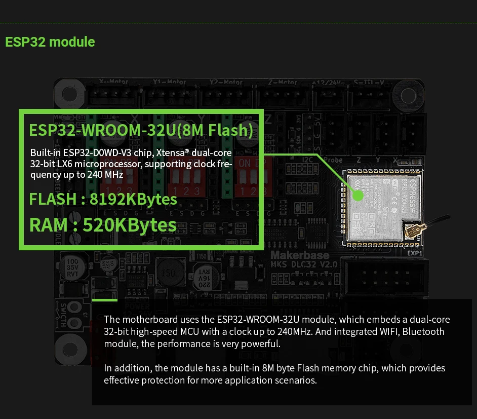 Makerbase MKS DLC32 V2.1 32Bit - огляд і ціна Grbl 32 Bit Control Board Offline Display