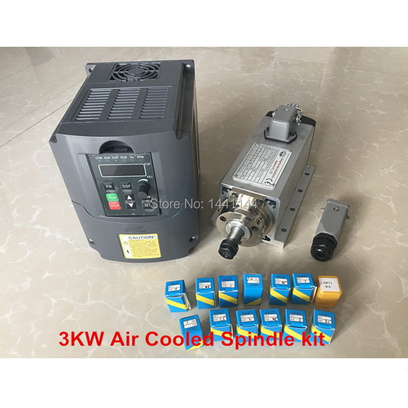 Air Cooled Spindle 3KW 220V/38 - огляд і ціна Er20 Collet Chuck Spindle Motor 220V