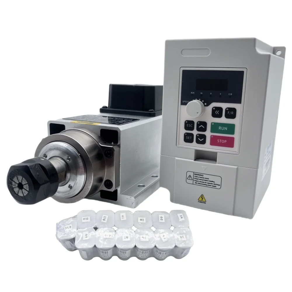 1.5KW ER11/ER20 110V/220V CNC  - огляд і ціна Air Cooled 1.5Kw Spindle Motor Inverter 110V