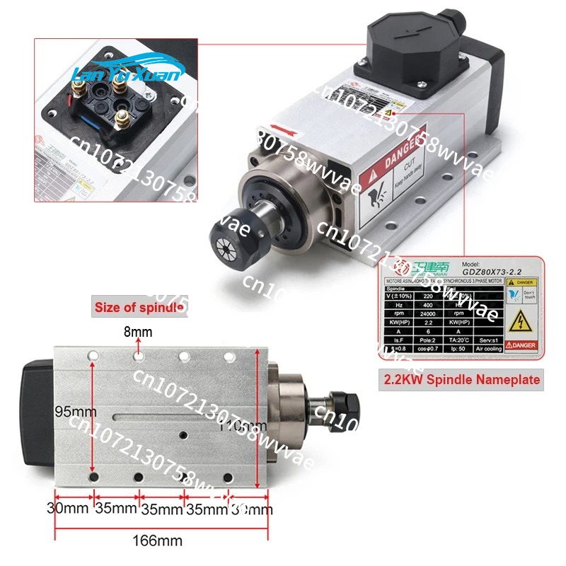 1.5KW 110V CNC Air-Cooled Spin - огляд і ціна Air Cooled 1.5Kw Spindle Motor Inverter 110V
