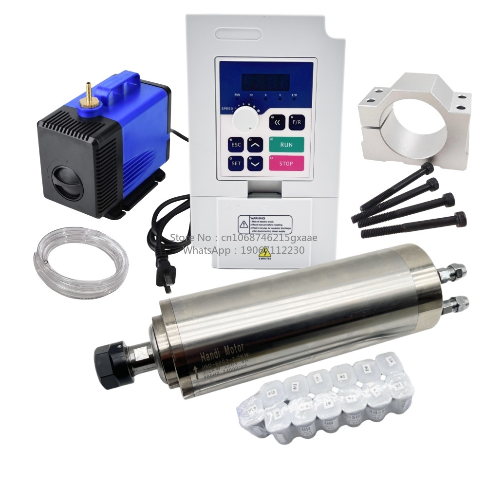 80MM 2.2KW ER20 Water Cooled C - огляд і ціна 2.2Kw Water Cooled Spindle Kit Vfd