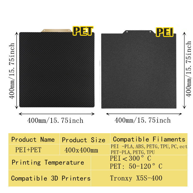 400x400mm Textured/Smooth PEI  - огляд і ціна Cnc 3018 Pro Max Metal