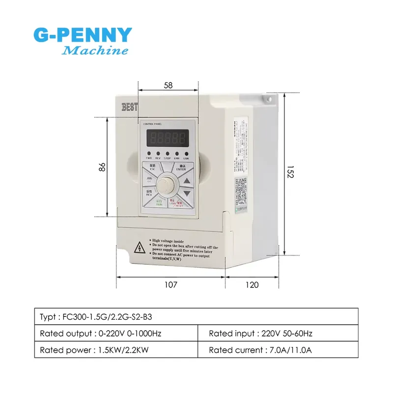 G-penny 2.2KW ER20 D80 Wood Wo - огляд і ціна 2.2Kw Water Cooled Spindle Kit Vfd
