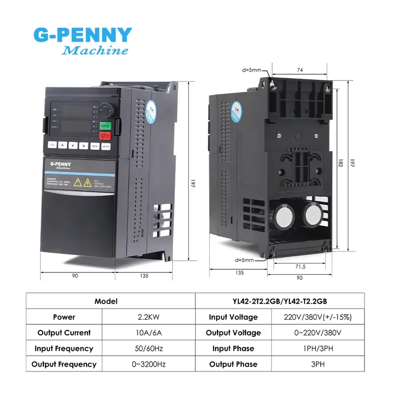 G-Penny 2.2kw ER20 D80 12000rp - огляд і ціна 2.2Kw Water Cooled Spindle Kit Vfd