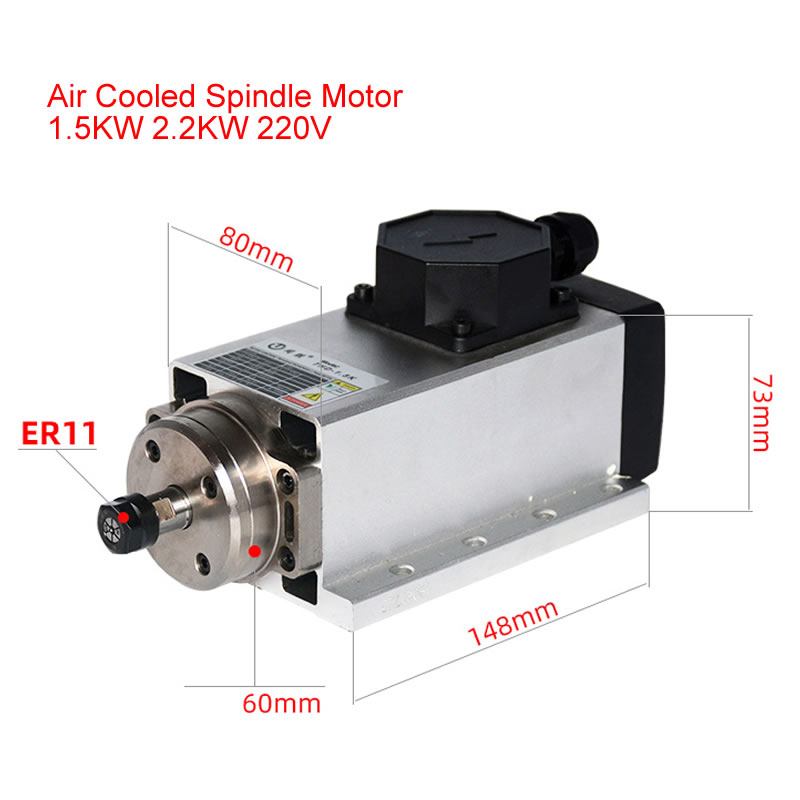 800W 1.5W 2.2KW 3.5KW 4.5KW 6K - огляд і ціна Er20 Collet Chuck Spindle Motor 220V