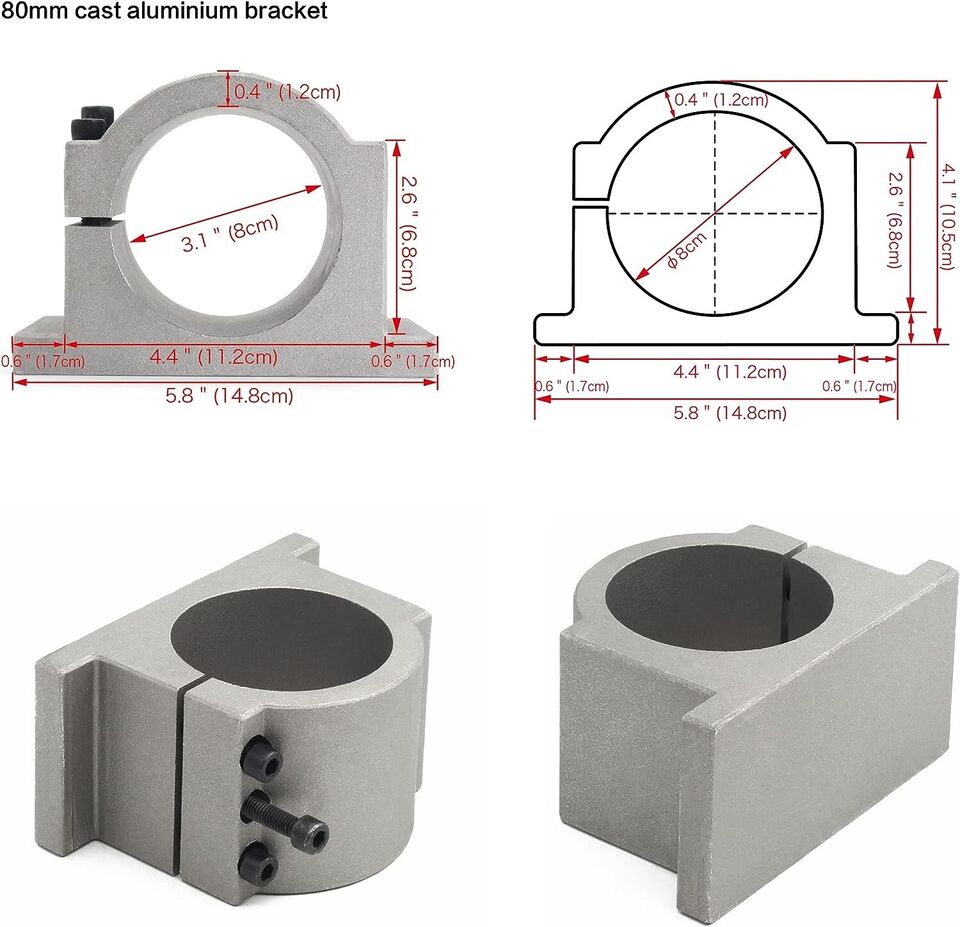 【EU/USA】2.2KW 220V 8A GDZ-80-2 - огляд і ціна 2.2Kw Water Cooled Spindle Kit Vfd