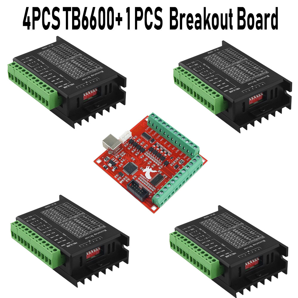 4PCS Stepper Motor Driver TB66 - огляд і ціна Mach3 Usb Cnc Controller 4 Axis 100Khz