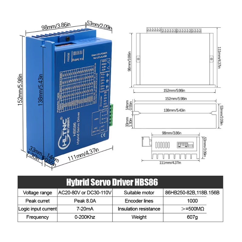 4 Axis Nema 34 Closed Loop Ste - огляд і ціна Hybrid Servo Driver Nema 34 8.5Nm