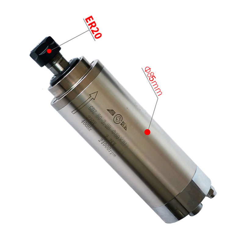 Water Cooled CNC Spindle Motor - огляд і ціна Er20 Collet Chuck Spindle Motor 220V